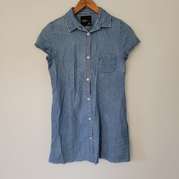 Zara Trafaluc Chambray Button Up Dress S - Picture 1 of 11
